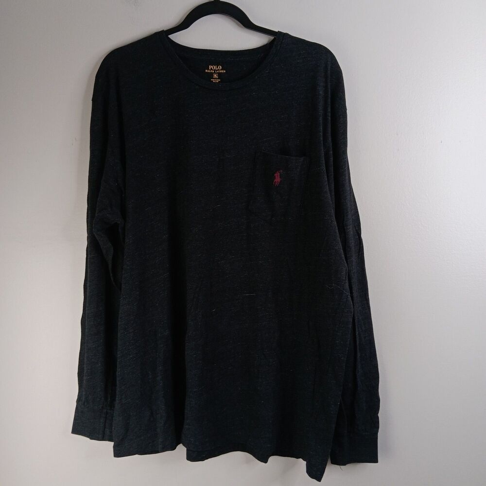 Polo Ralph Lauren Long Sleeve T Shirt Red Pony Crew Neck Shirt Men's XL